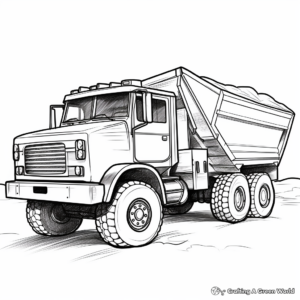 Dump Truck in the Mud Coloring Pages 2