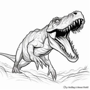 Dynamic Action Allosaurus Coloring Pages 1