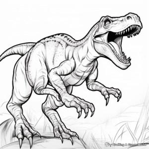Dynamic Action Allosaurus Coloring Pages 2