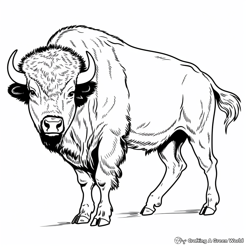 Dynamic American Bison Coloring Pages 4