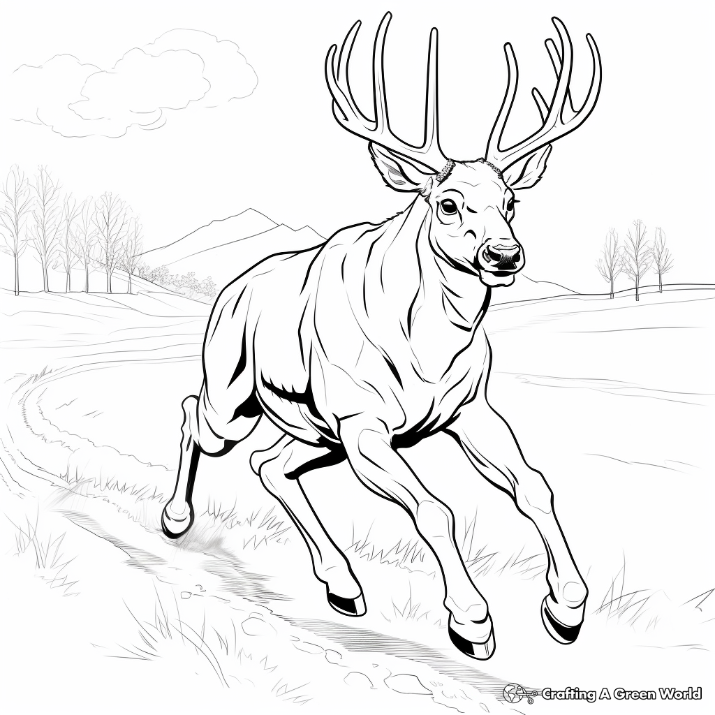Dynamic Big Buck Running Coloring Page 2