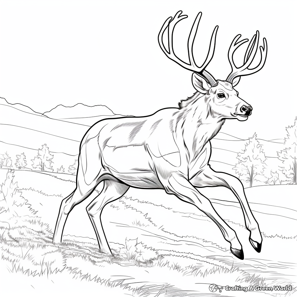 Dynamic Big Buck Running Coloring Page 3