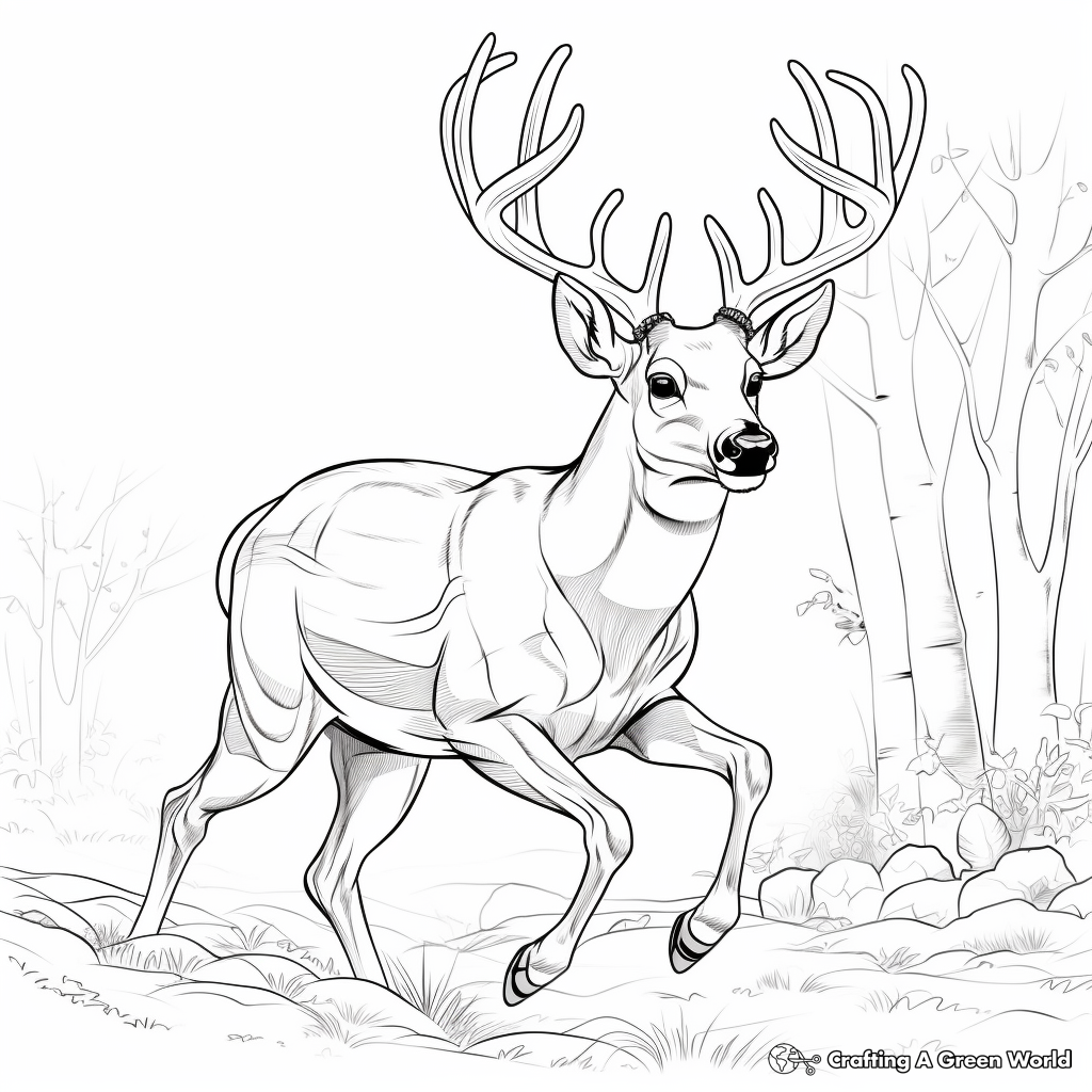 Dynamic Big Buck Running Coloring Page 4