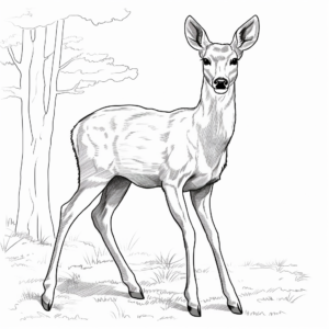 Dynamic Blacktail Deer Coloring Pages 1