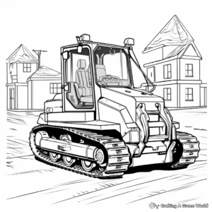 Dynamic Bulldozer Coloring Pages for Kids 2