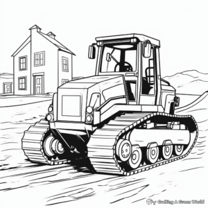 Dynamic Bulldozer Coloring Pages for Kids 4