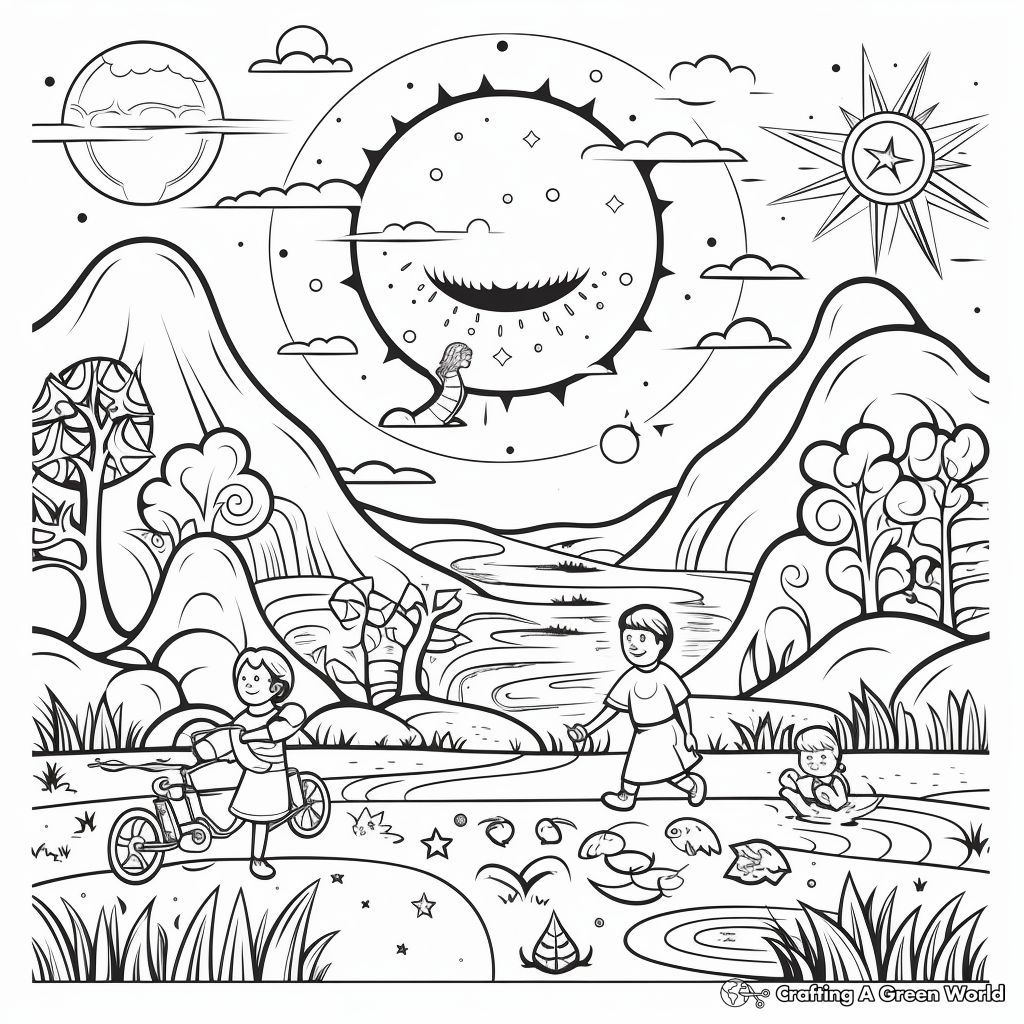 Dynamic Creation Story Sequence Coloring Pages 2