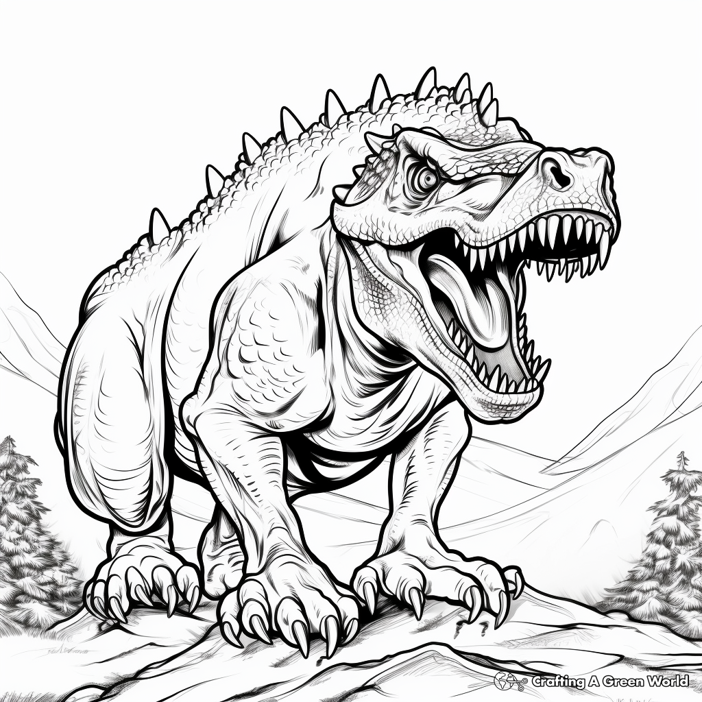 Dynamic Dinosaur: Carnotaurus Coloring Pages 1