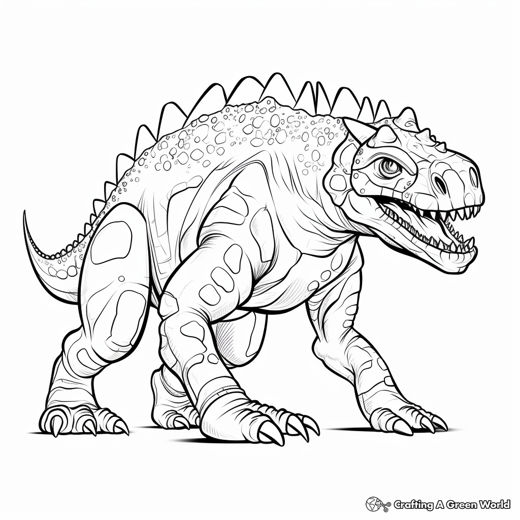 Dynamic Dinosaur: Carnotaurus Coloring Pages 4