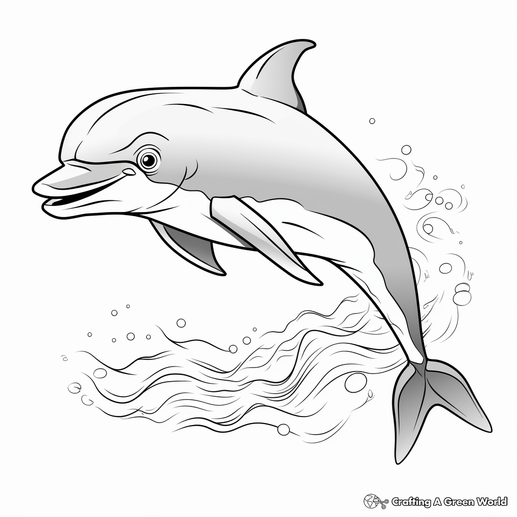 Dynamic Dolphin Cartoon Coloring Pages 1