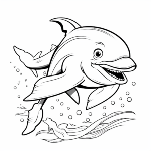 Dynamic Dolphin Cartoon Coloring Pages 2