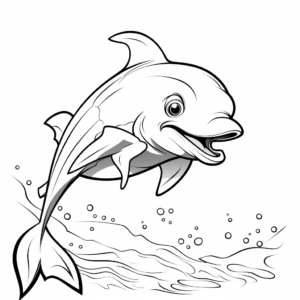 Dynamic Dolphin Cartoon Coloring Pages 3