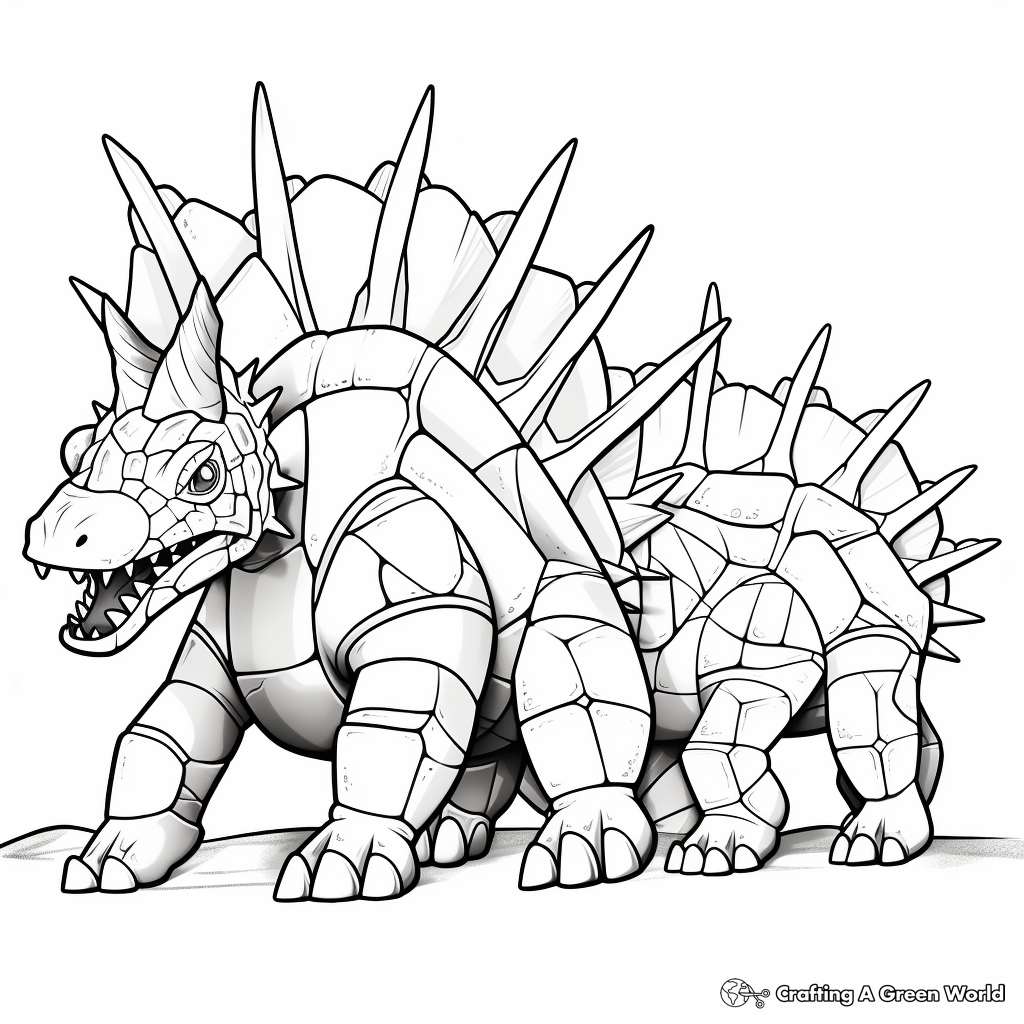 Dynamic Duo Stegosaurus Coloring Pages 2