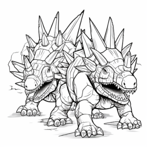 Dynamic Duo Stegosaurus Coloring Pages 4