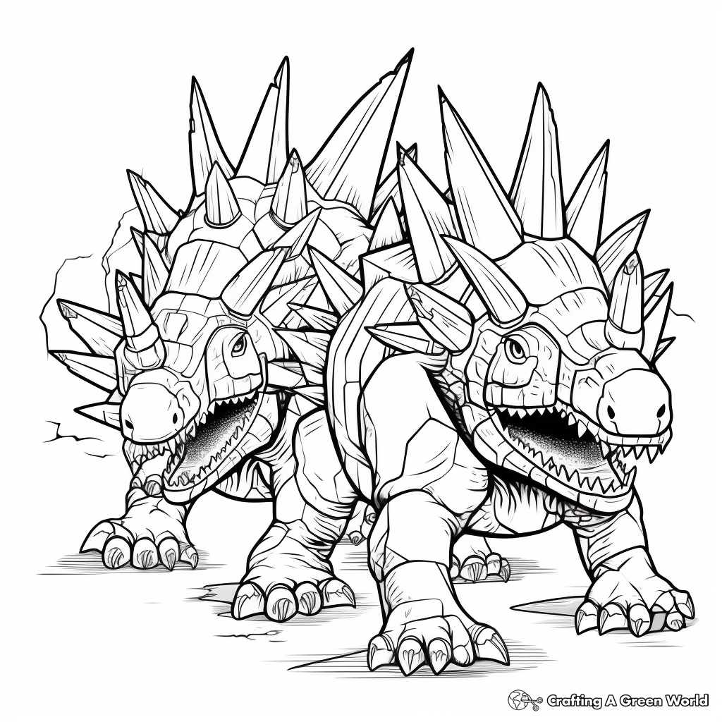 Dynamic Duo Stegosaurus Coloring Pages 4