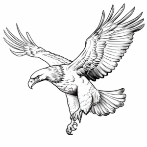 Dynamic Flying Eagle Coloring Pages 3