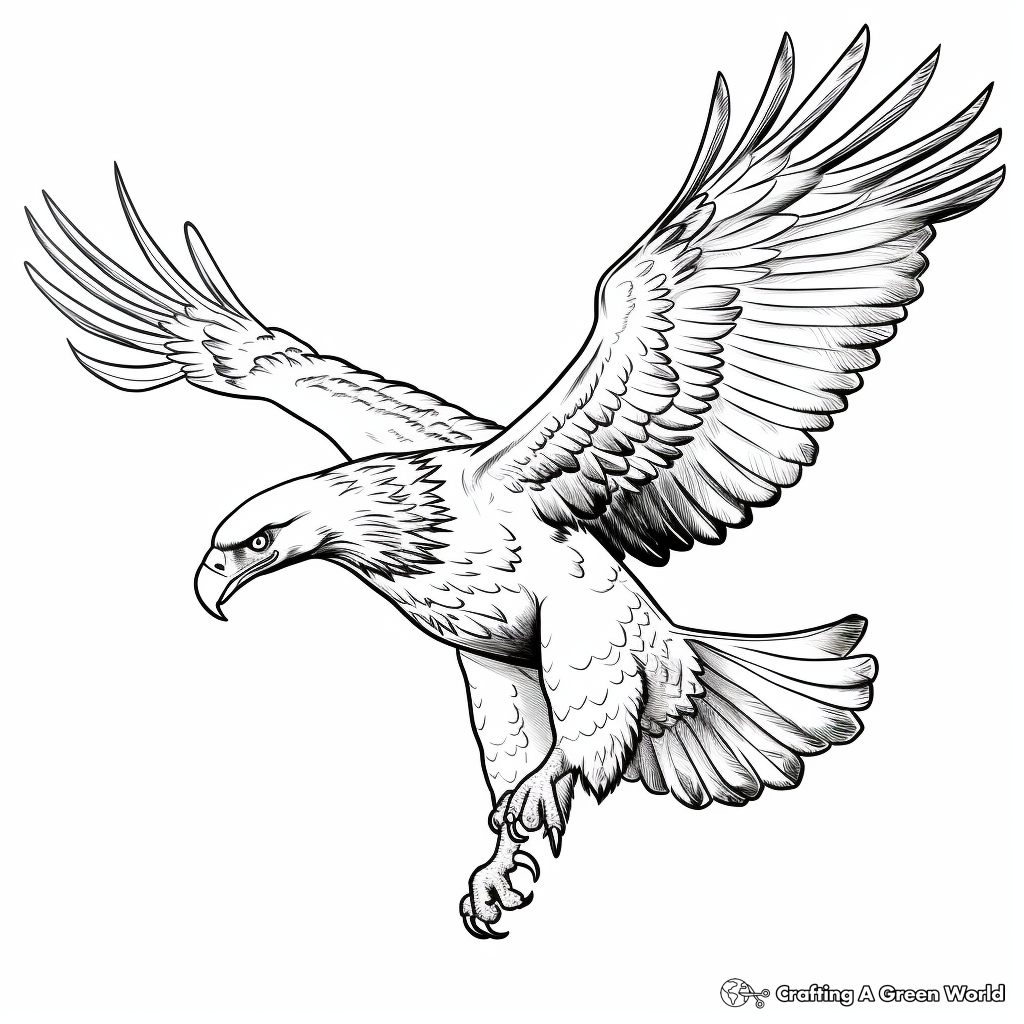 Dynamic Flying Eagle Coloring Pages 3