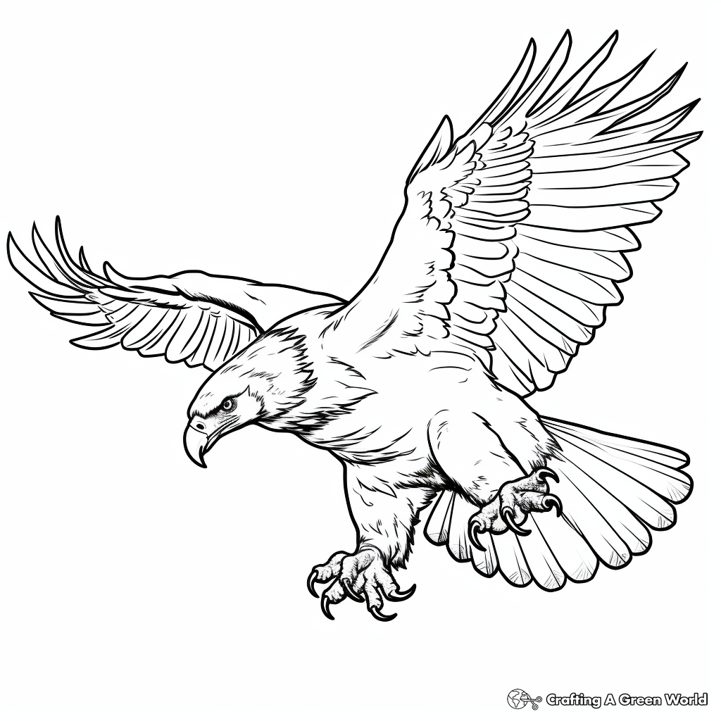 Dynamic Flying Eagle Coloring Pages 4