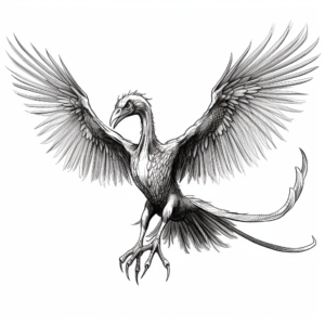 Dynamic Flying Microraptor Coloring Pages 3