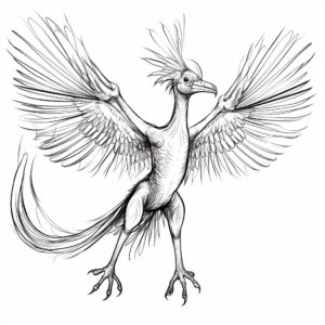 Dynamic Flying Microraptor Coloring Pages 4