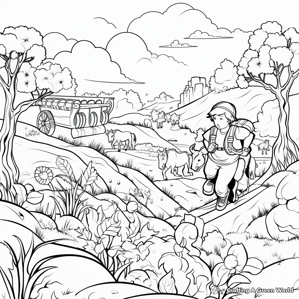 Dynamic Hunting Scene Coloring Pages 4