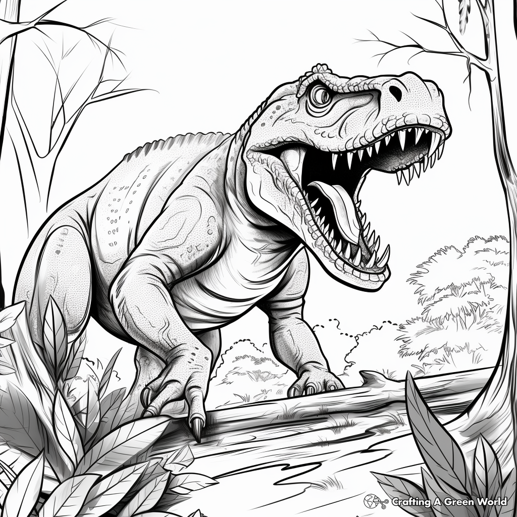 Dynamic Jungle Giganotosaurus Coloring Pages 1