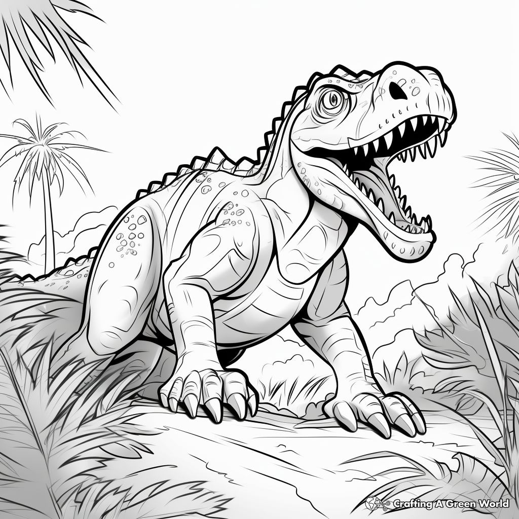 Dynamic Jungle Giganotosaurus Coloring Pages 4