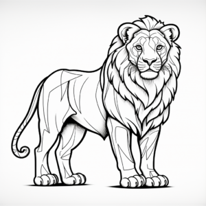 Dynamic Lion and Lioness Coloring Pages 2