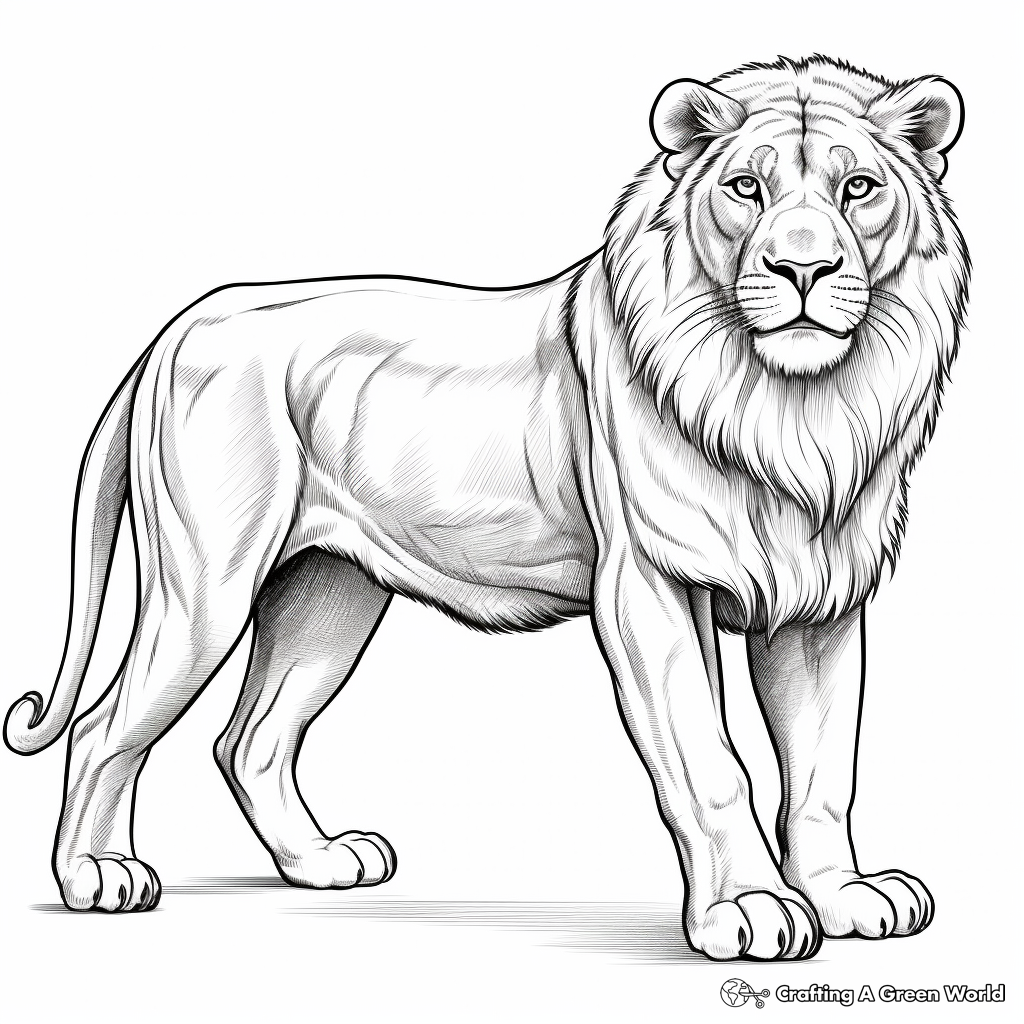 Dynamic Lion and Lioness Coloring Pages 4