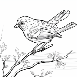 Dynamic Oriole Action Scene Coloring Pages 4