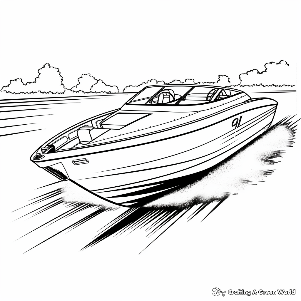 Dynamic Outboard Motorboat Coloring Pages 2