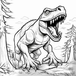 Dynamic Roaring T Rex Coloring Pages 1