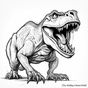 Dynamic Roaring T Rex Coloring Pages 2