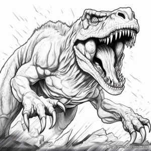 Dynamic Roaring T Rex Coloring Pages 3