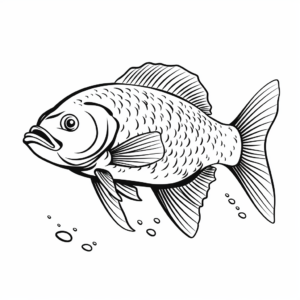 Dynamic Salmon Fish Coloring Pages 1