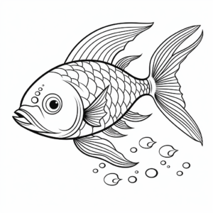 Dynamic Salmon Fish Coloring Pages 3