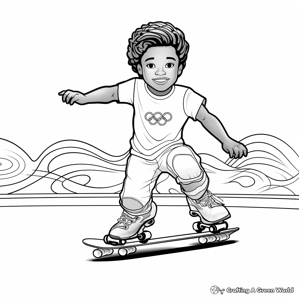 Dynamically Diverse Olympic Athlete Coloring Pages 2