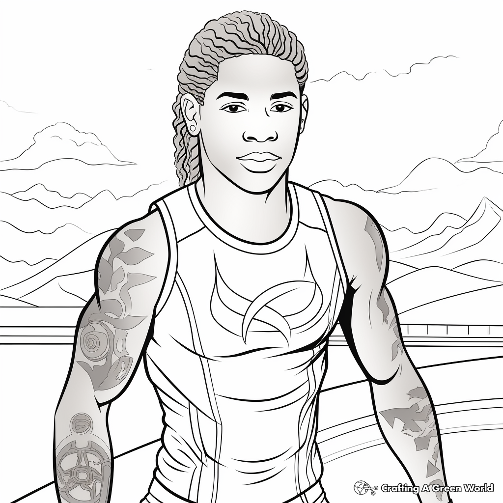 Dynamically Diverse Olympic Athlete Coloring Pages 4