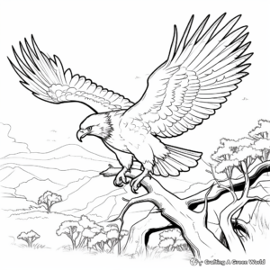 Eagle Hunting Scene Coloring Pages 2