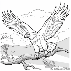 Eagle Hunting Scene Coloring Pages 3