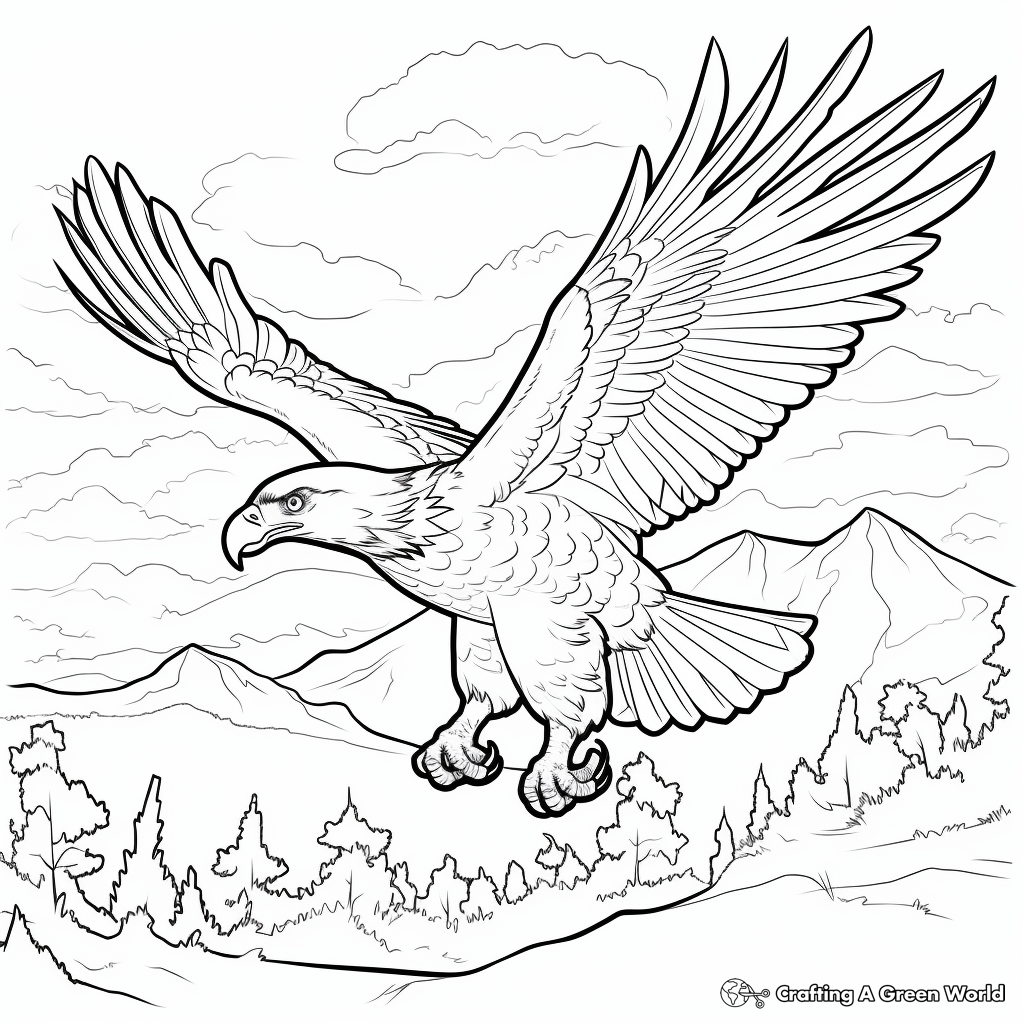 Eagle Hunting Scene Coloring Pages 4