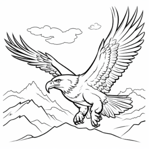 Eagles in Flight: Sky Scene Coloring Pages 4