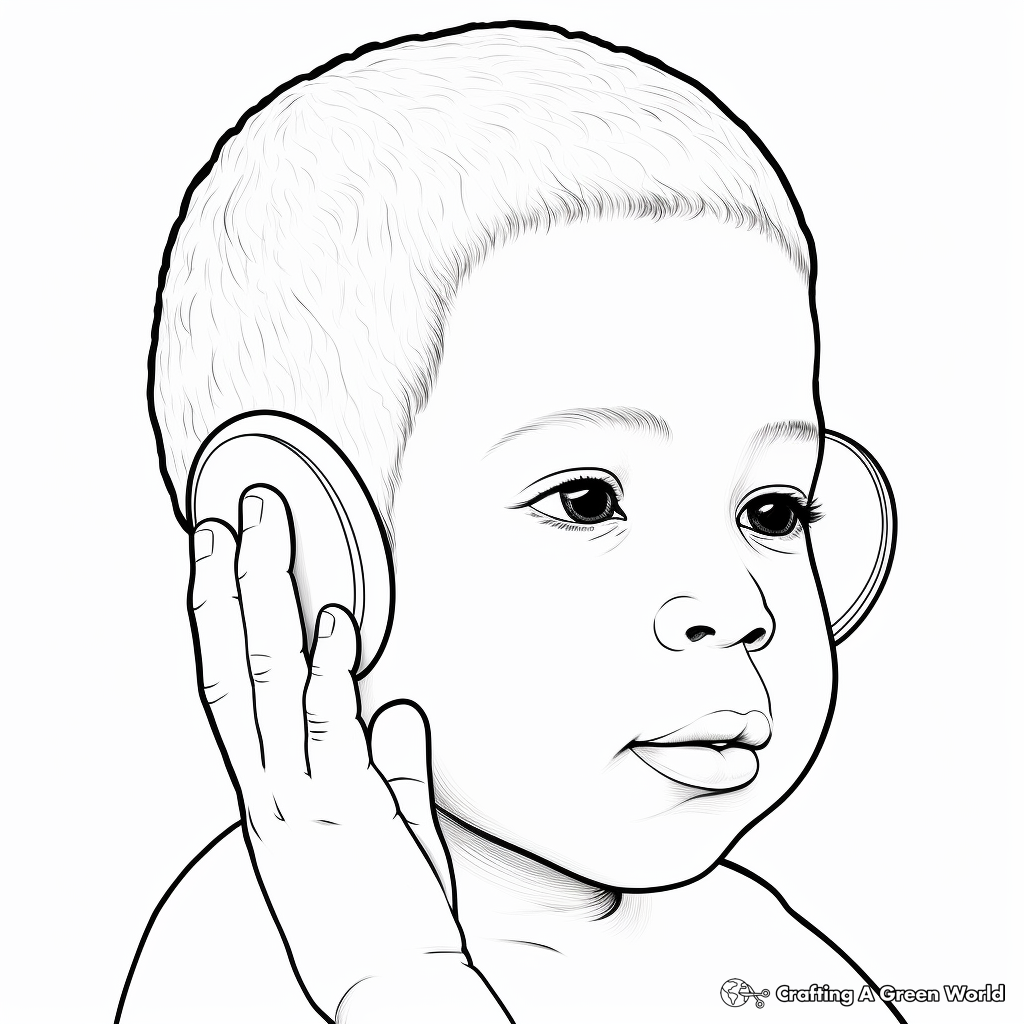 Ears of the World: Different Cultures Ear Coloring Pages 4
