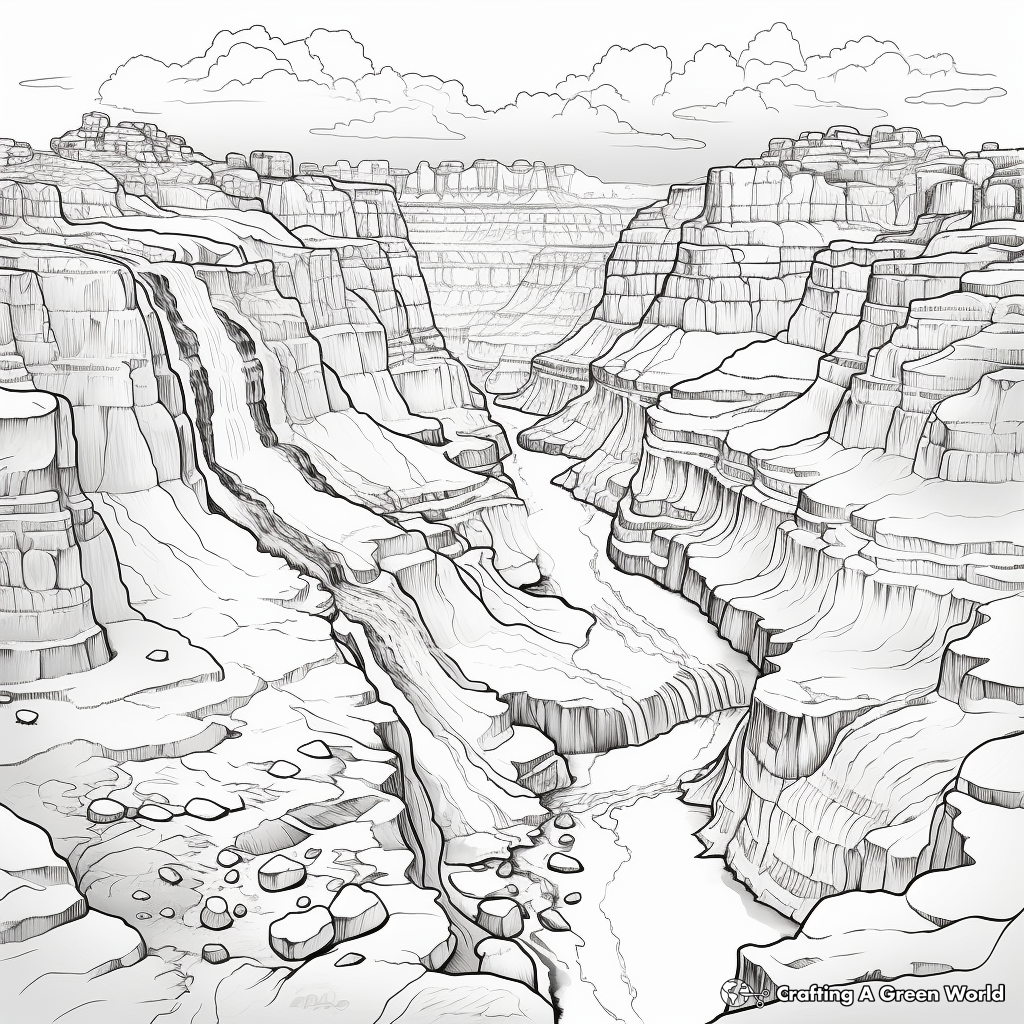 Earth's Natural Wonders: Grand Canyon, Niagara Falls etc Coloring Pages 1