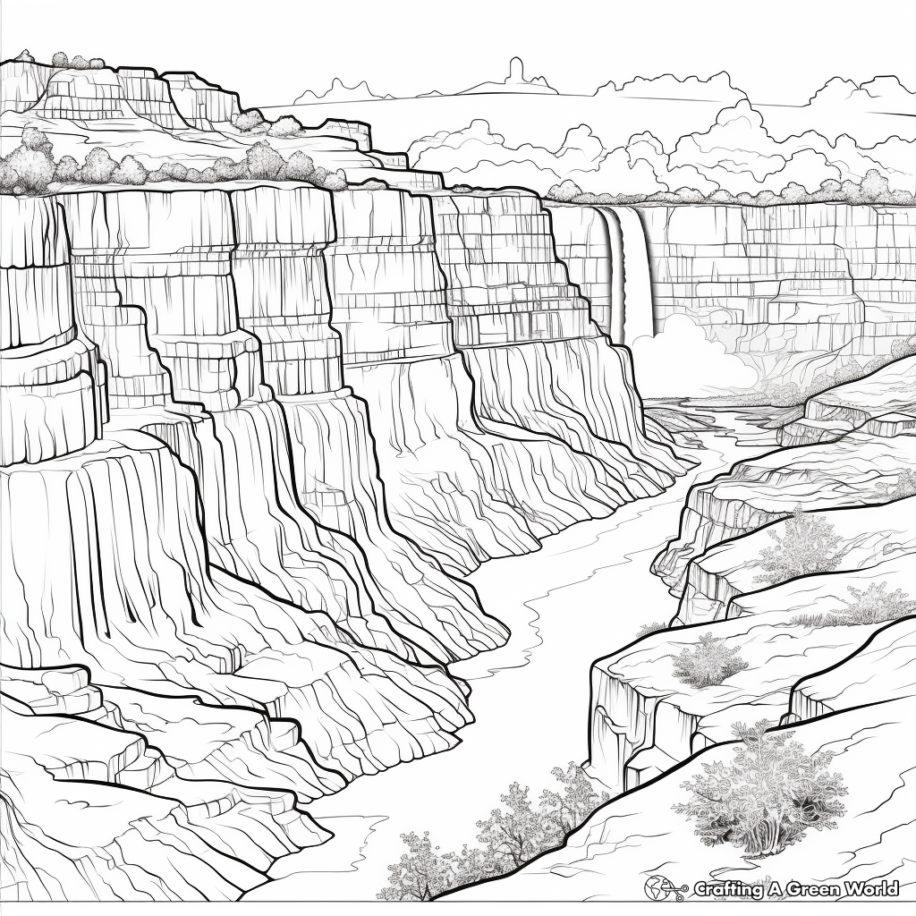 Earth's Natural Wonders: Grand Canyon, Niagara Falls etc Coloring Pages 4