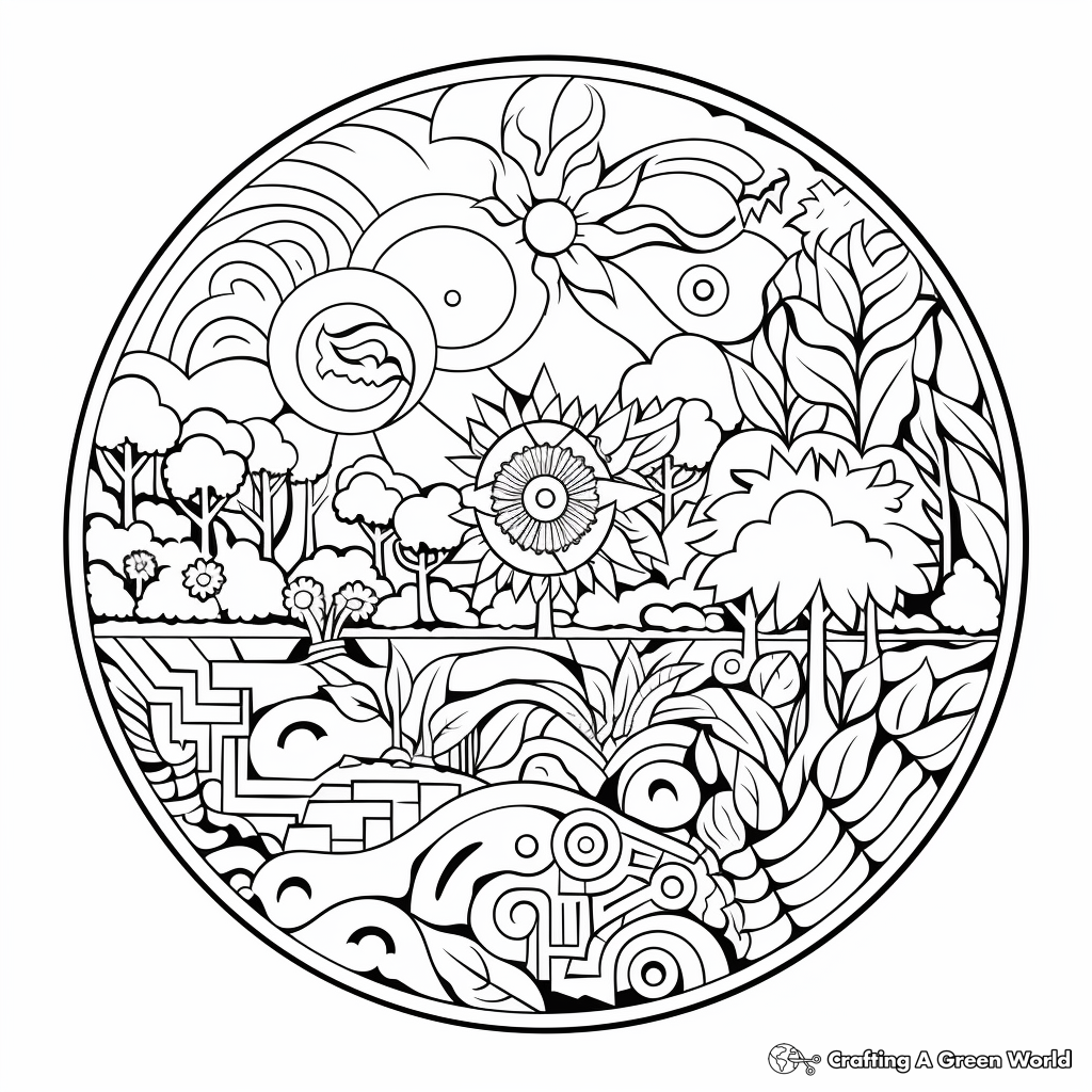 Earthy Mandala Coloring Pages for Relaxation 3