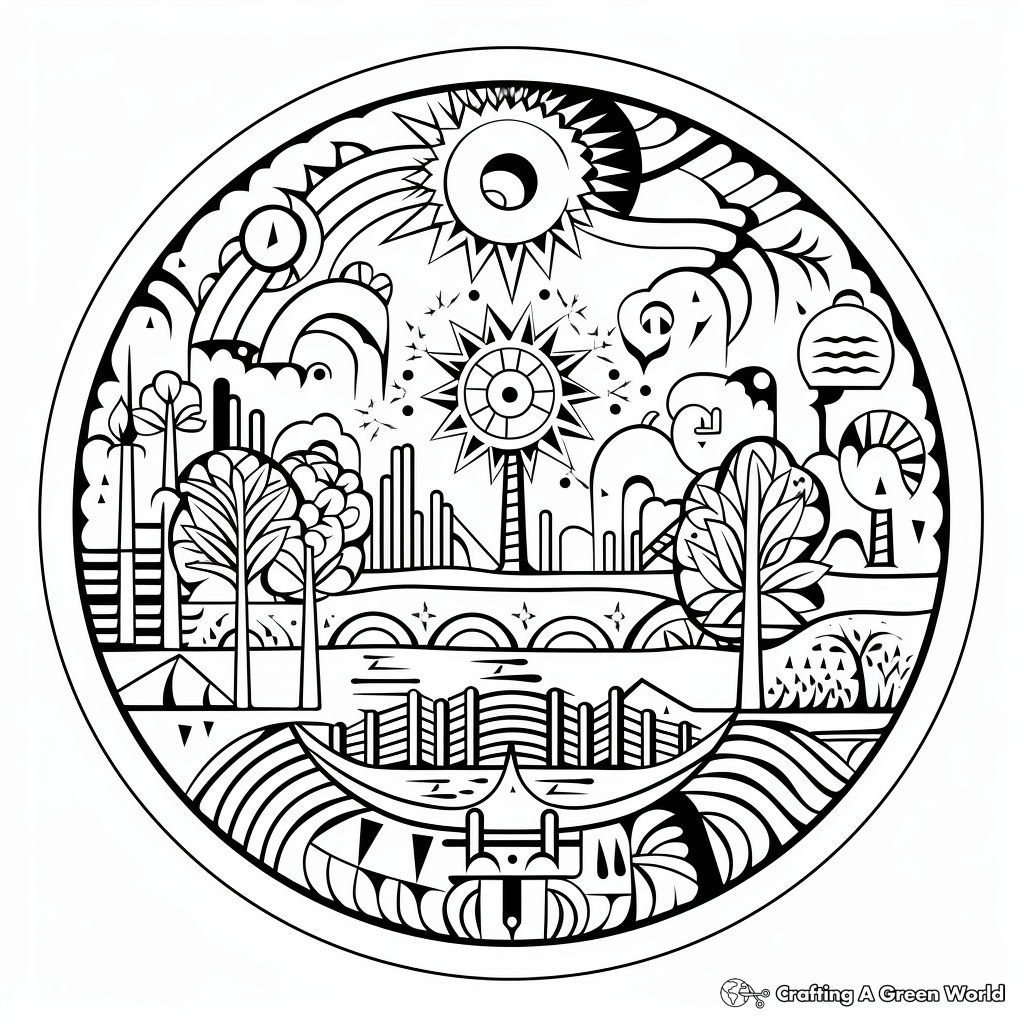 Earthy Mandala Coloring Pages for Relaxation 4