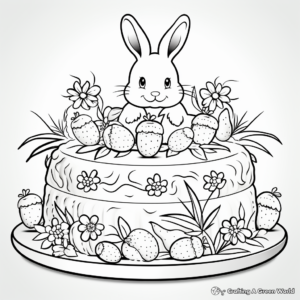 Easter Cake Coloring Pages for Spring-themed Fun 1