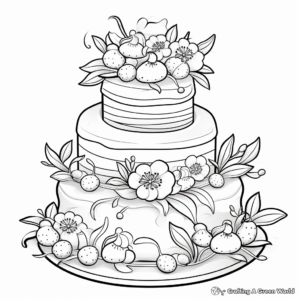 Easter Cake Coloring Pages for Spring-themed Fun 3