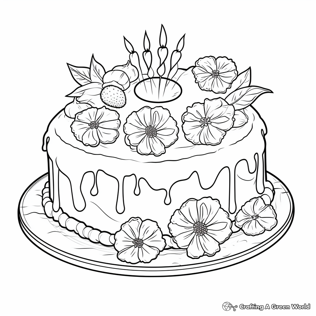 Easter Cake Coloring Pages for Spring-themed Fun 4